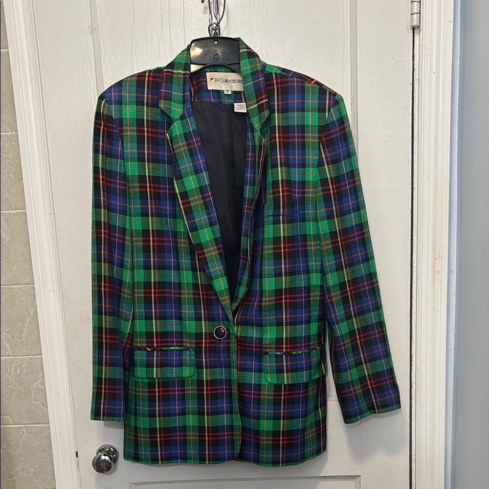 Plaid Blazer - Multicolor